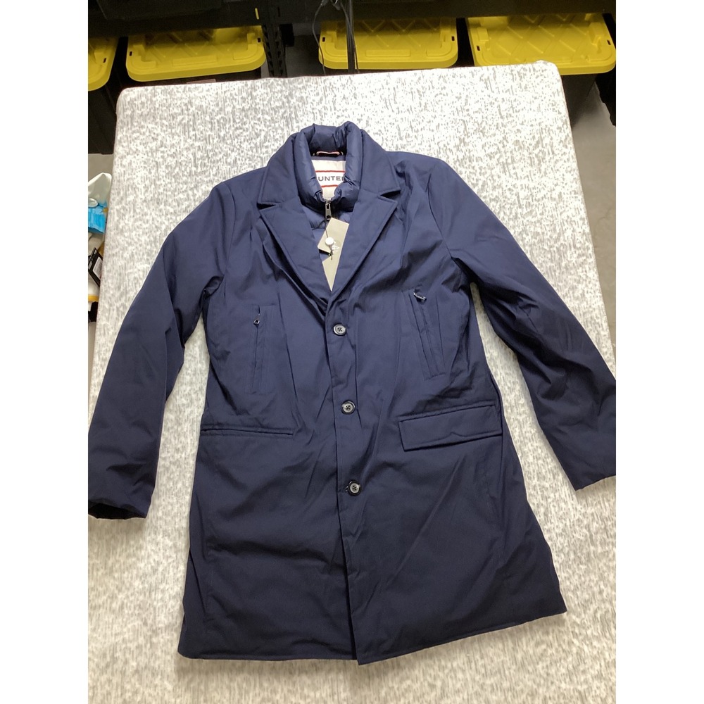 Hunter Aldgate Quilted Car Coat Night Sky Navy Blue Puffer Bib Y8225HUM Mens S